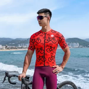 ALL DAY BICYCLE MEN'S JERSEY - RED